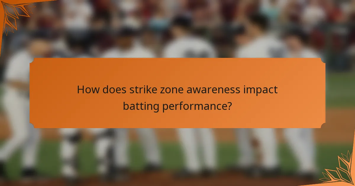 How does strike zone awareness impact batting performance?