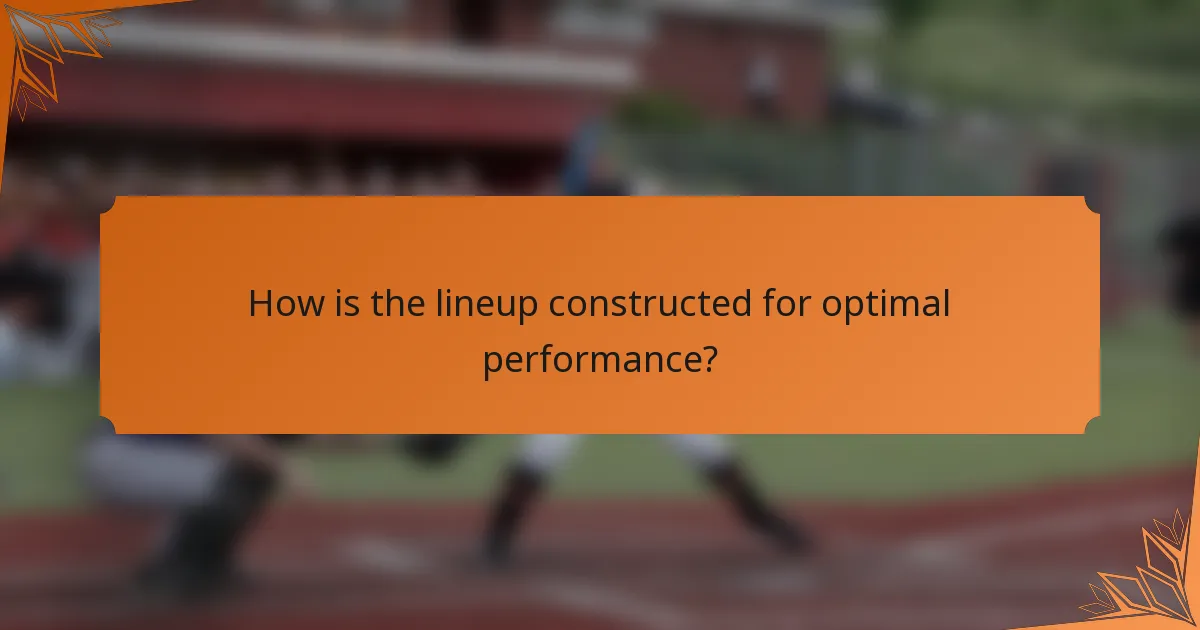 How is the lineup constructed for optimal performance?
