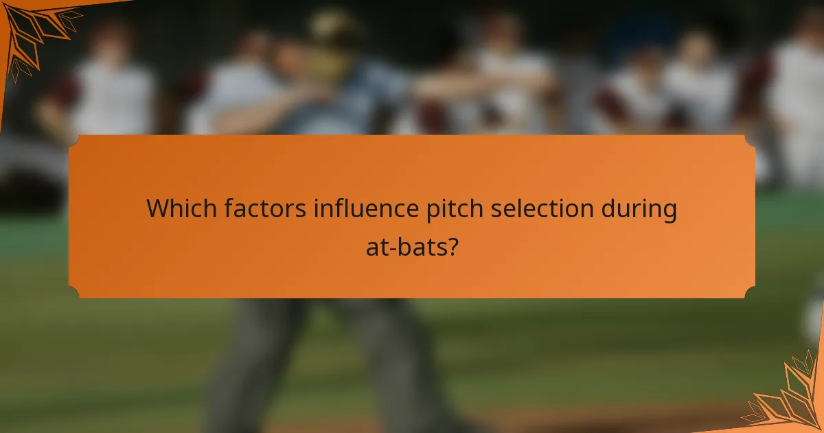 Which factors influence pitch selection during at-bats?
